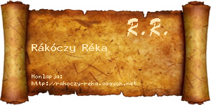 Rákóczy Réka névjegykártya