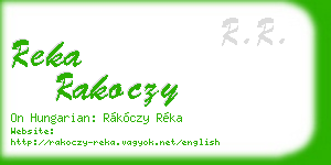 reka rakoczy business card